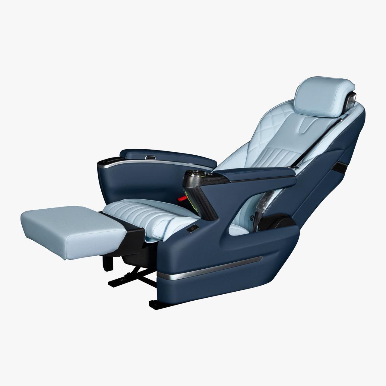 Azure recliner — side view with leg extension