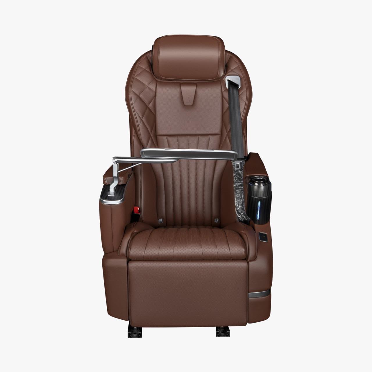 Sapphire Cocoa recliner — chocolate diamond-stitched